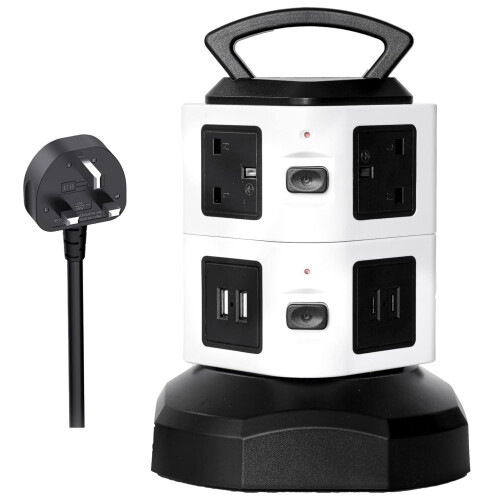 Tower Extension Lead With USB Slots - 2 USB-C - A