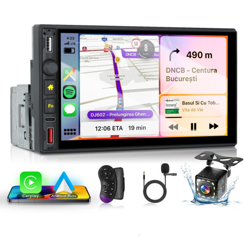 Single Din Car Stereo with Wireless Carplay Androi