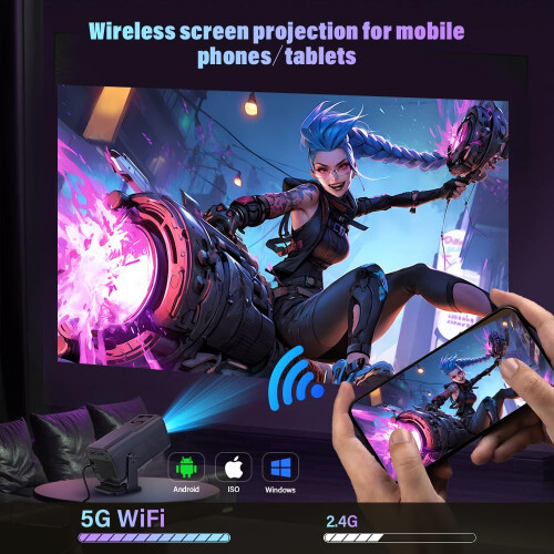 Projector with WiFi and Bluetooth, Full HD 4K Auto 2