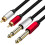 Yeung Qee 2 x 6.35 mm to 2 RCA Stereo Audio Interc 1