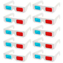 3D Glasses Anaglyph 3D Glass, 10Pcs Red and Cyan A
