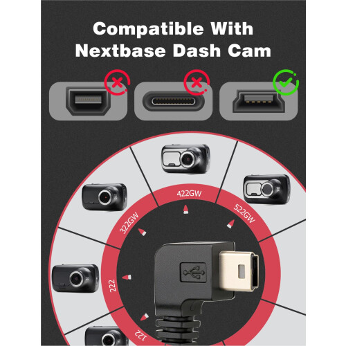 Hardwire Kit Compatible with Nextbase 522GW Dash C 2