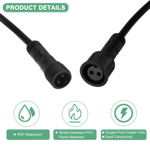 M METERXITY 5-Pack Waterproof Extension Cable, 2 P 1