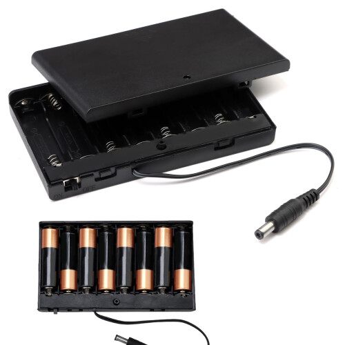 12V 8 x AA Battery Holder Case with 2.1mm x 5.5mm