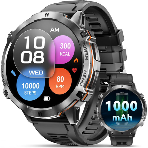 OUKITEL OUKITEL Military Smart Watch for Men Answer/Make C