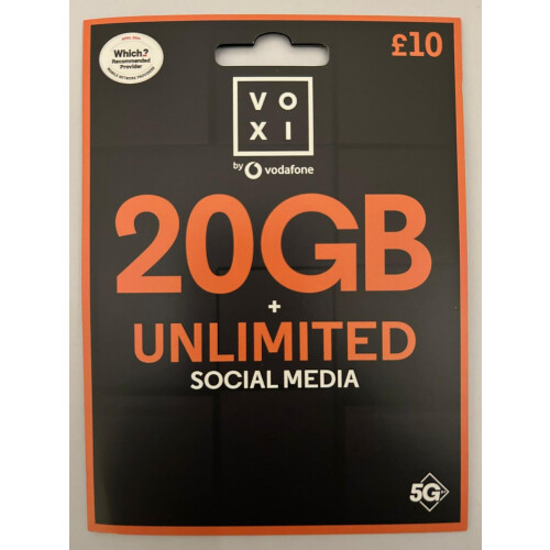 Vodafone VOXI SIM Card with Endless Social Media,