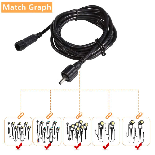 ECOWHO Extension Cable, 2 Pack Extension Lead Wate 2