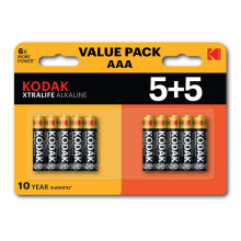 KODAK XTRALIFE ALKALINE BATTERIES AAA 5+5PK 03/32