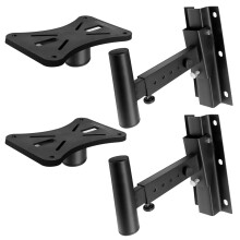 Pyle Speaker Mounting Bracket Dual Adjustable 90–30 Tilt Rotation with Solid Steel Pin Safety Stop, 31.75cm Wall Arm, Universal Sound Bar Mount, Sp