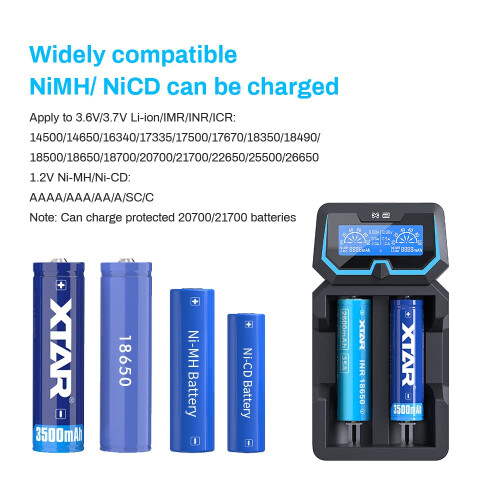 Protected 21700 Battery Charger XTAR New X2 Charge 1
