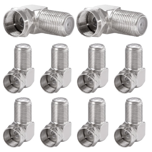 KUOQIY 10 PCS F-Type Right Angle Adapter, SAT Angl