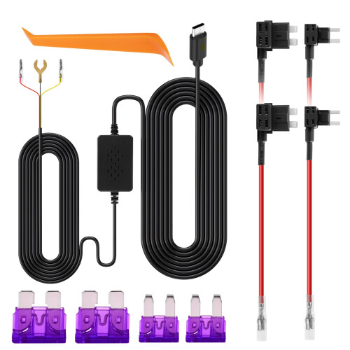 Dash Cam Hardwire Kit,USB C 3-Lead Hard Wire Kit 1