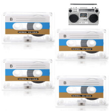 4 Pack Blank Cassette Tapes 60min, Recording MC-60