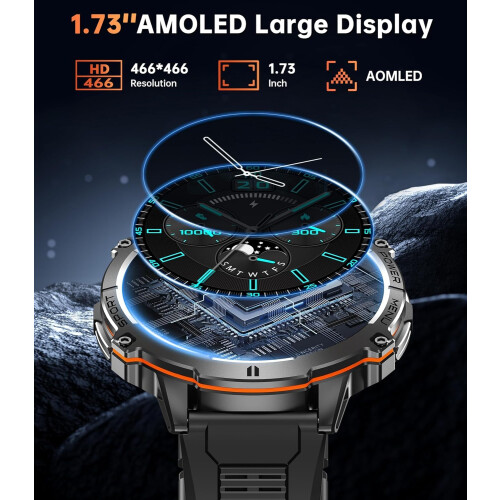 OUKITEL OUKITEL Military Smart Watch for Men Answer/Make C 2