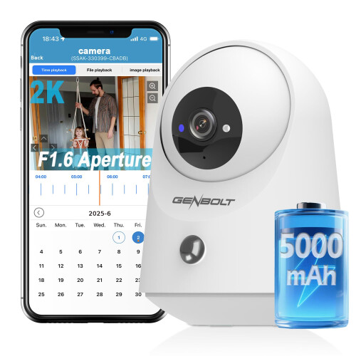 GENBOLT 2K WiFi Indoor House Security Camera Wirel