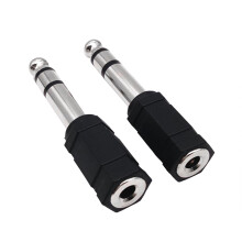 2 PCS Headphone Jack Adapter, 6.5mm Male to 3.5mm