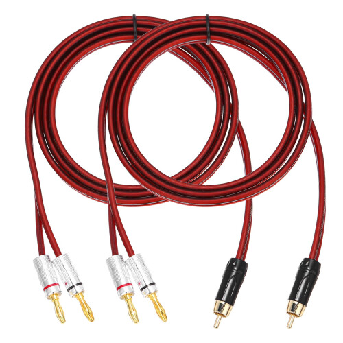 sourcing map 2 Pcs 1 RCA to 2 4mm Banana Plug Spea