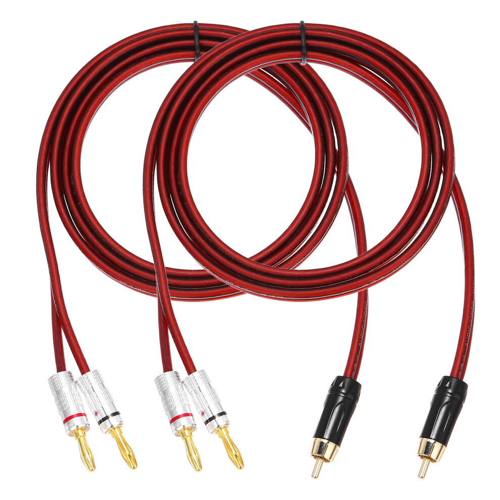 Photos - Cable (video, audio, USB) sourcing map 2 Pcs 1 RCA to 2 4mm Banana Plug Spea