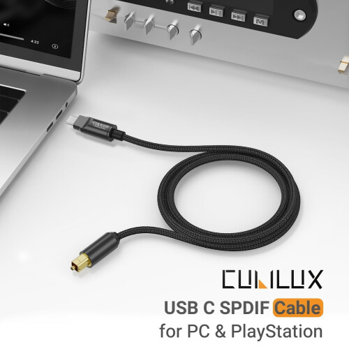 Cubilux USB C to TOSLINK Optical Audio Cable, Unid 1