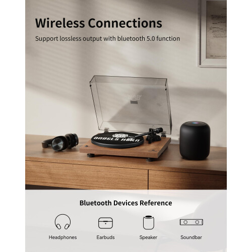 Record Player Vinyl Player, Upgraded 5.0 Bluetooth 2