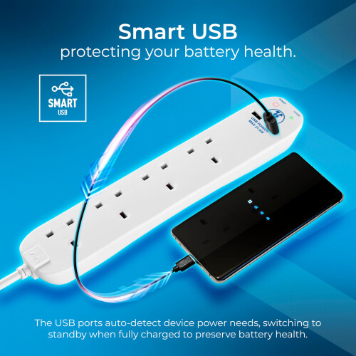 Masterplug Four Socket Surge Protected Extension L 1