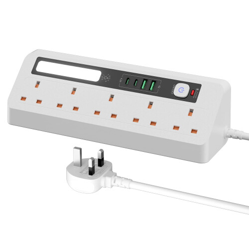 Extension Lead with USB Slots 5 AC Way Outlets, 3M