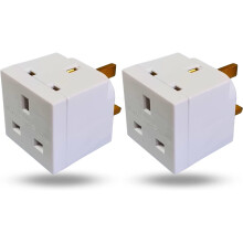 2 Way Double Plug Adaptor - Cube Electric Double A
