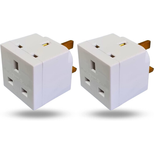 2 Way Double Plug Adaptor - Cube Electric Double A