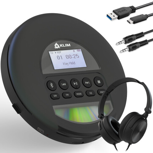 KLIM Nomad - Portable CD Player with Long-Lasting