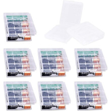 9 Pcs Clear Plastic Cell Battery Storage Case Hold