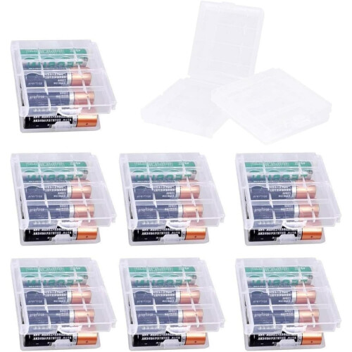9 Pcs Clear Plastic Cell Battery Storage Case Hold