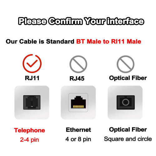 HAWAKA 2PCS Telephone Extension Cable For Home&Off 1