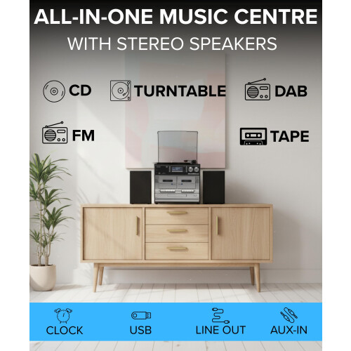 Denver Denver DAB/DAB+ Record Player Turntable, Cassette 1