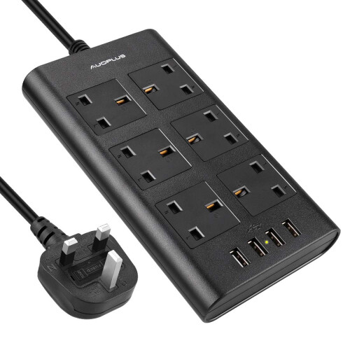 Surge Protected Extension Lead, AUOPLUS 6 Gang Pow