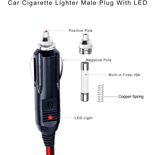 Dosanjh 12V Car Cigarette Lighter Plug Male Adapte 1