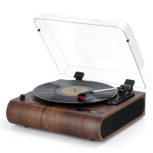 Record Player, 3 Speed Bluetooth Turntable with Bu