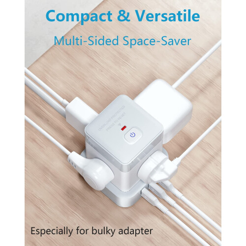 Baykul Extension Lead Cube Power Strip with 3 USB 2