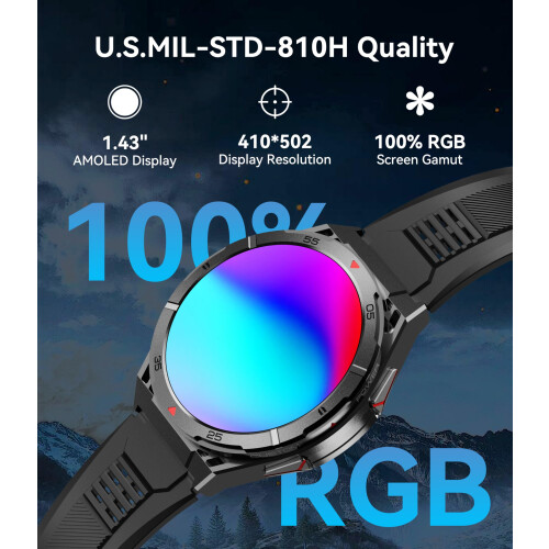 OUKITEL OUKITEL Smart Watch for Men Answer/Make Call, 1.43 2