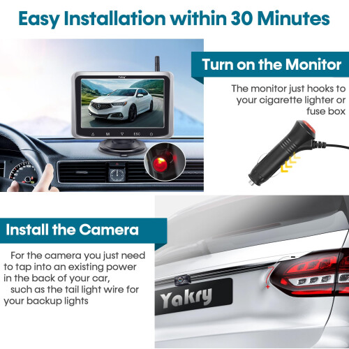 Yakry Wireless Backup Camera 5 Inch - Easy to Inst 2