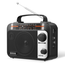 Multi-Band AM/FM/SW1-2 Radio Transistor Radio AC or Battery Operated with Best Reception Big Speaker and Precise Tuning Knob with AUX in & 3.5mm Earp