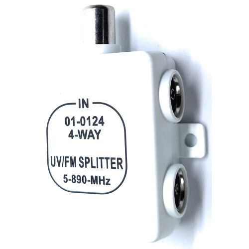 DRUT 1 Input to 4 Output TVs RF Splitter 4 Way UV 2
