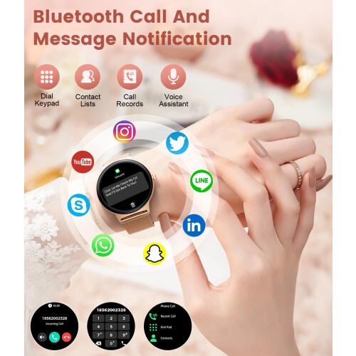 Smart Watch for Women (Make/Answer Call), 1.43”AMO 1