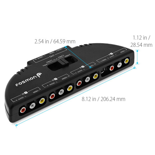 Fosmon 4-Way Audio/Video RCA Switch Selector/Split 1