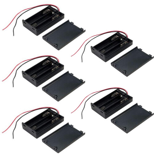 5Pcs AA Plastic Battery Storage Holder Case Box Lo