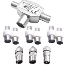 BJFITIFY TV Aerial Splitter 2 Way, Cable TV Coax S