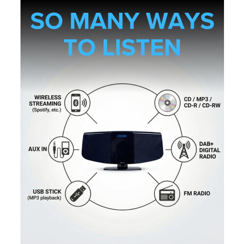 Denver Bluetooth DAB+ CD Player HiFi with Motorised CD Do 2