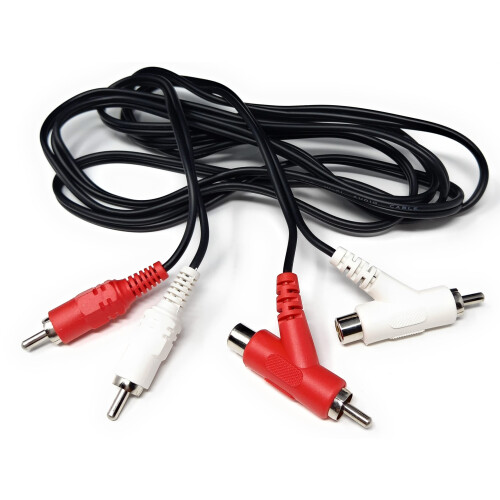 DRUT 2m 2 Way Twin 2 x RCA Phono Plug to Plug, Sta 2