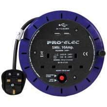 Pro Elec PEL00800 10A 2-Gang Cassette Reel mains E