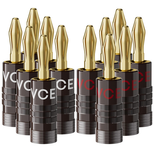 VCELINK 12 Pack Banana Plugs, Speaker Wire Connect