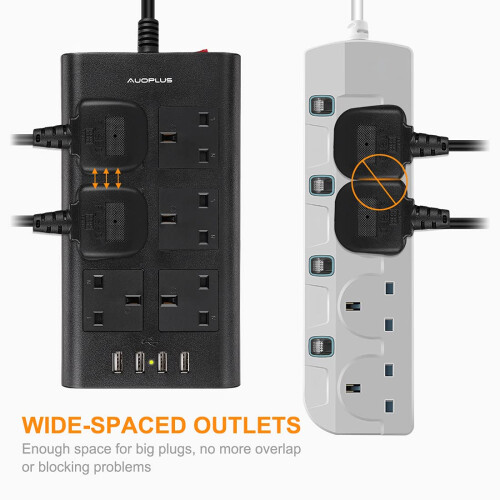 Surge Protected Extension Lead, AUOPLUS 6 Gang Pow 2